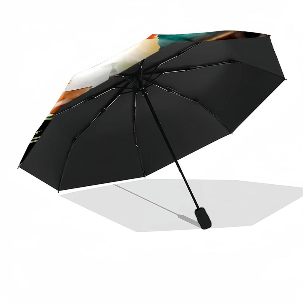 Soccer Player Celebration Automatic Umbrella Sturdy 8-Rib Shaft Sturdy Construction All-Season Use Vibrant Pattern Umbrella