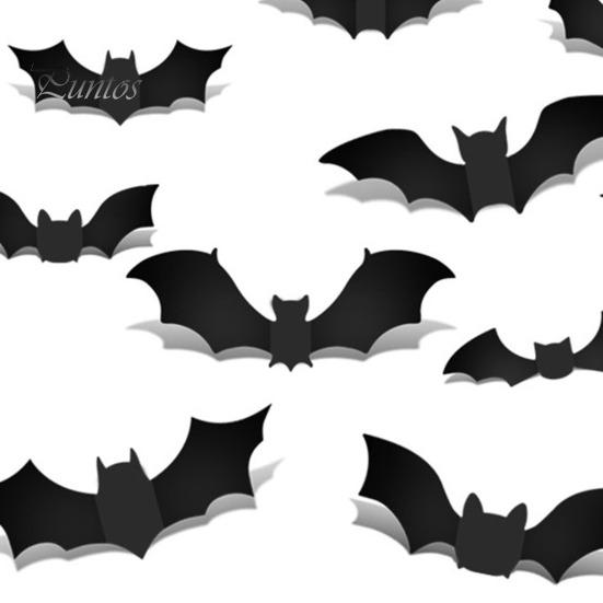 Hanging Bat Decorations LED Wall Sticker Lighted 3D Decorative Stickers Removable Realistic Flying Decor PVC Window Decals for Bedroom Door Halloween