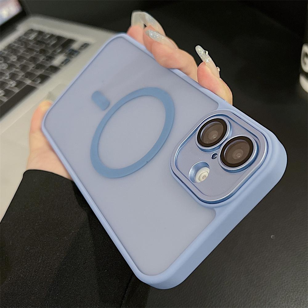 Luxury Matte Magnetic Case For iPhone 16 Pro Max 16 Plus Coque For iPhone 15 14 13 12 Pro Max For Magsafe Wireless Charger Cover