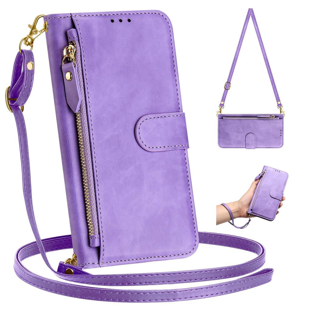 Crossbody Zipper Cards Solt Leather Wallet Case For Xiaomi Redmi Note 13 Pro Plus 12 11 POCO X6 14T 14C Lanyard Strap Bag Cover