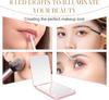 Mini Handheld Makeup Compact Folding Travel Portable With Led Light Makeup Pocket Mirror 8 Leds for Gifts