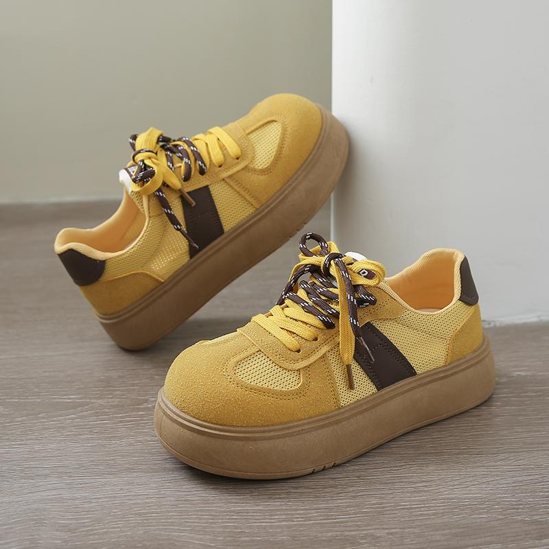 Fashion CRLAYDK Retro Low Top Women's Sneakers Casual Skateboard Walking Shoes Platform Fashion Ladies Height Increase Sports Tennis