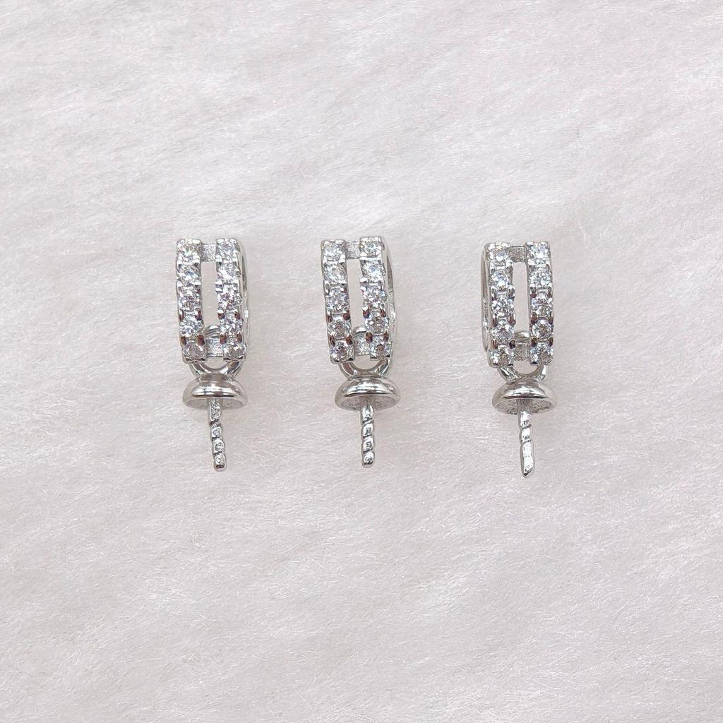 S925 Sterling Silver Pin Buckle Jade Pendant Clasp for DIY Necklace