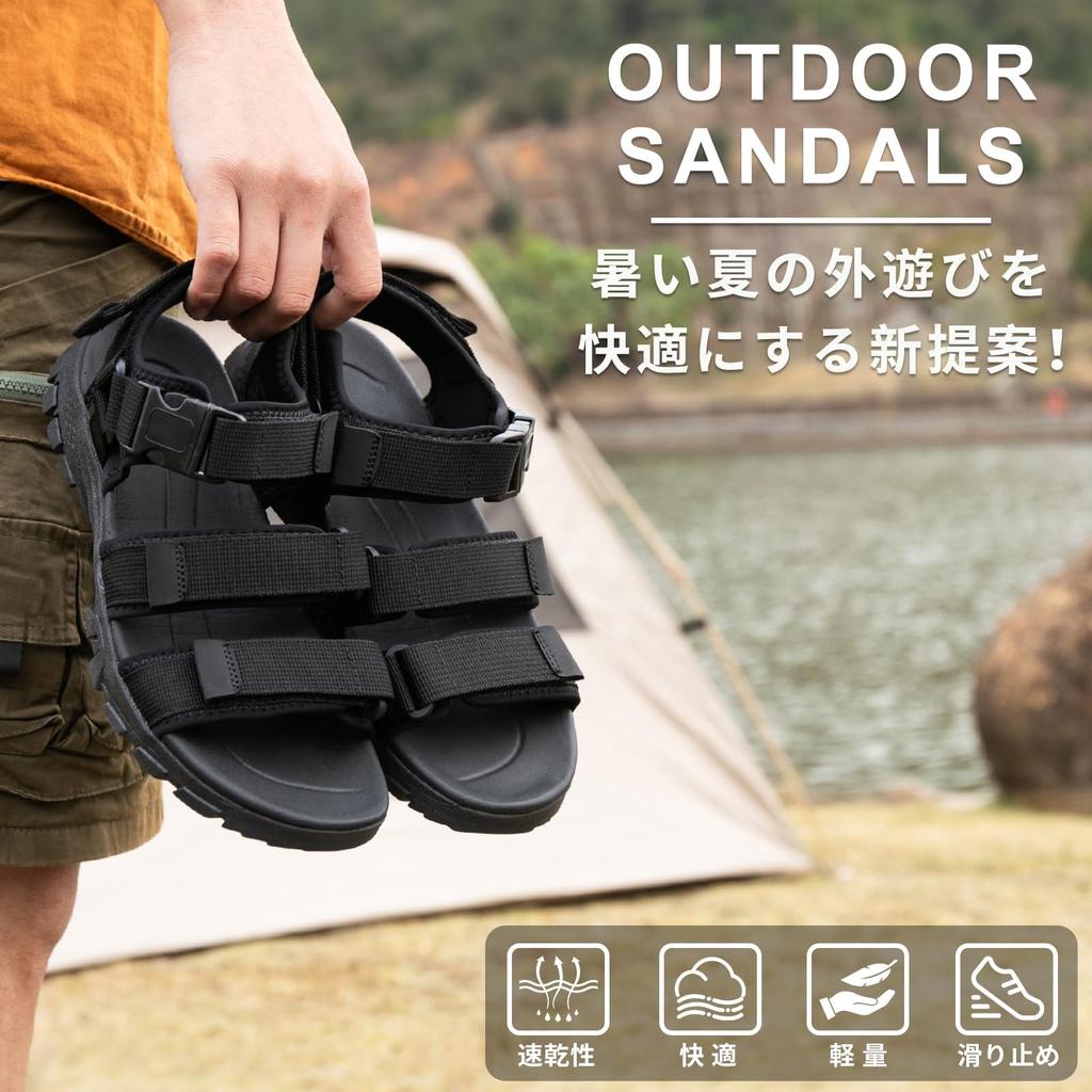 SOARHOPE Strappy Sandals with Velcro Perfect for Outdoor and Water and Men's Closure, Activities, Summer, Beach, Sports, Walking, Camping, Use.