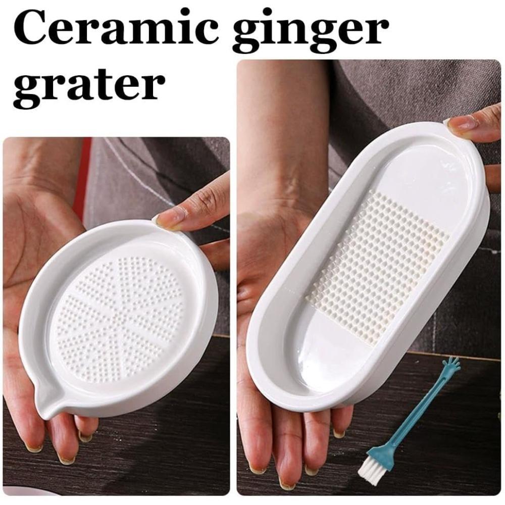 Premium Ceramic Garlic Grater Plate,Exquisitely Handcrafted Ginger Grater Plate,Modern Design Multipurpose Grinder Plates Burnishing Machine