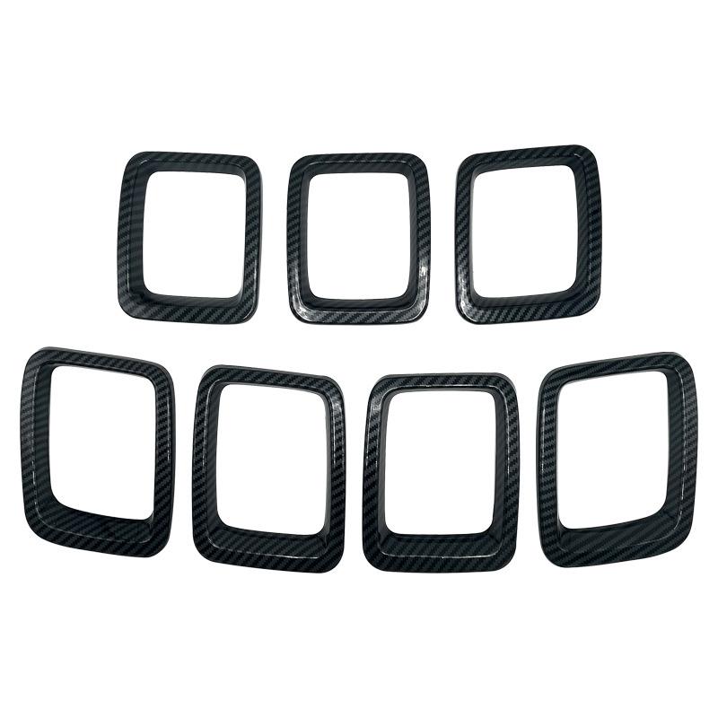Grille erts ABS Front Grill Cover Exterior Accessories for Jeep Compass MP 2017-, Carbon Fiber Finish