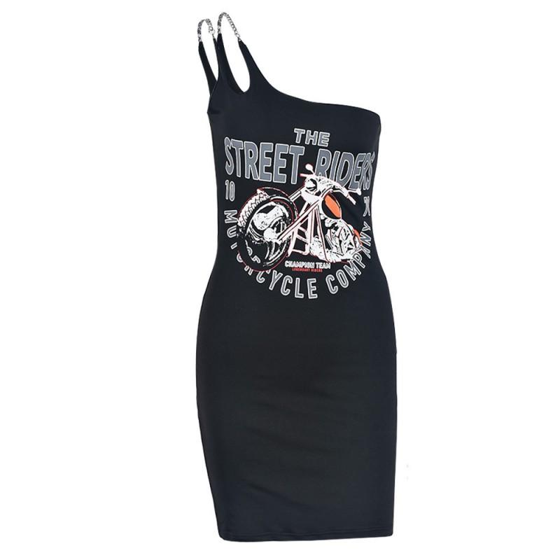9687DD Nazada Retro Sexy One Shoulder Slip Mini Dress Bodycon Party Clubwear