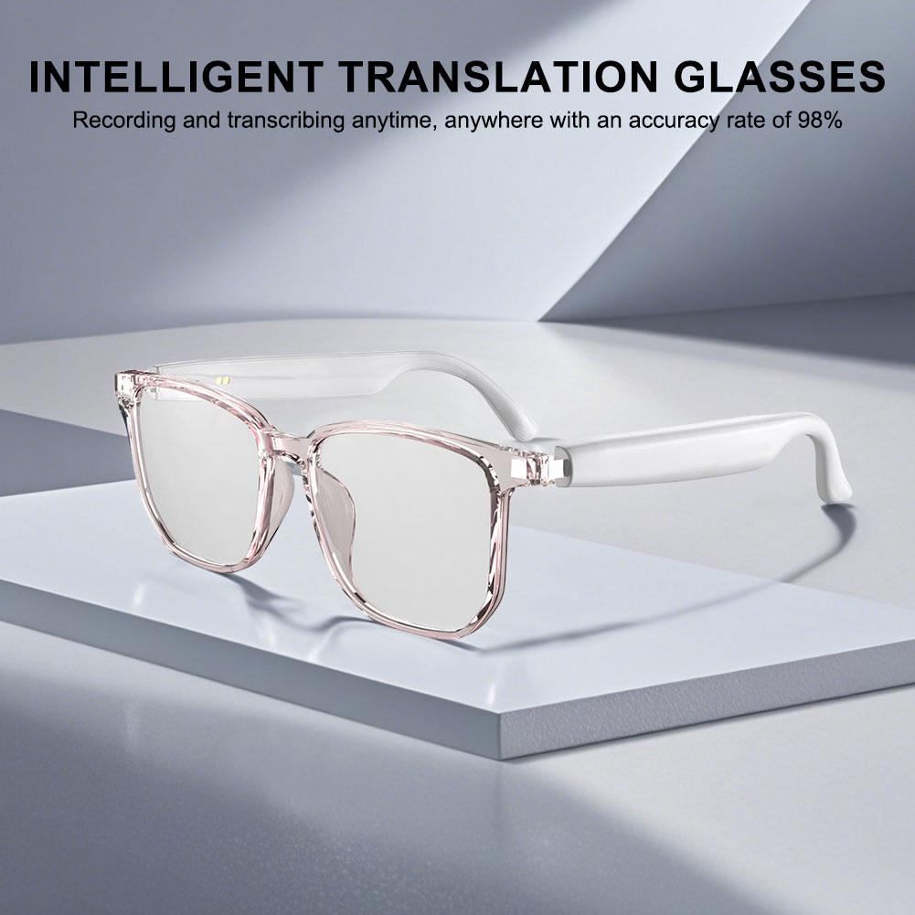 AI Glasses Wireless Earbuds Automatic Voice Translation Audio Glasses BT 5.4 AI Translator Glasses for Sports Meeting Recording