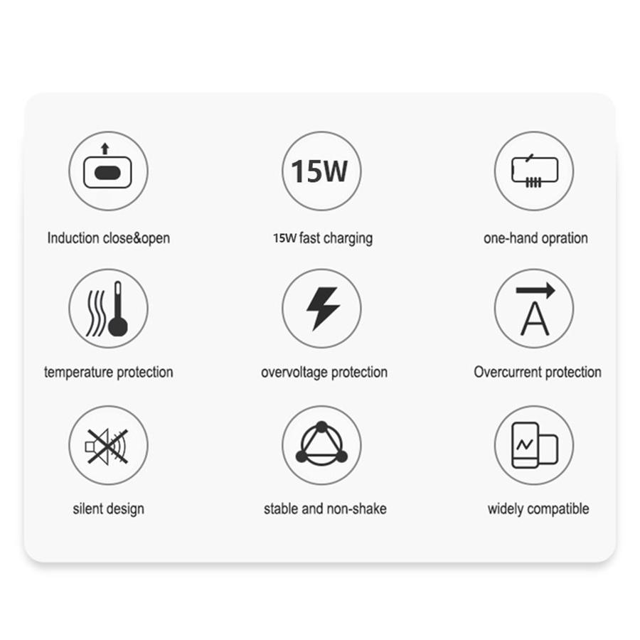 New Smart Car Wireless Charger Mobile Phone Holder Automatically Opens Closes Infrared Touch Dual Sensor Wireless Car Charger