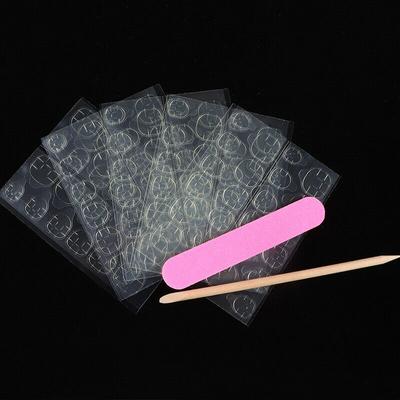 120 Stück transparente doppelseitige Klebeaufkleber Nail Art Klebeband Aufkleber zum Aufdrücken der Nagelfeile Holzstab