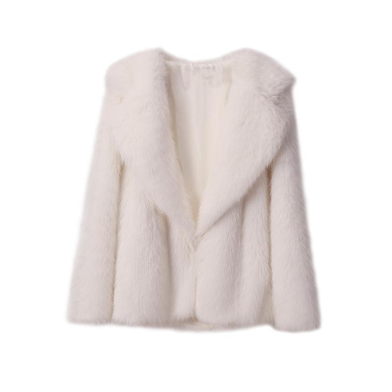 Cappotto in pelliccia sintetica di lusso da donna inverno spesso caldo manica lunga colletto couverture cappotto femminile elegante capispalla da donna