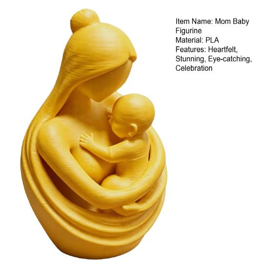 New Mom Gifts 3D Printed Abstract Mother And Baby Sculpture for Nursery Kids Room Home Decor Baby Shower Supplies