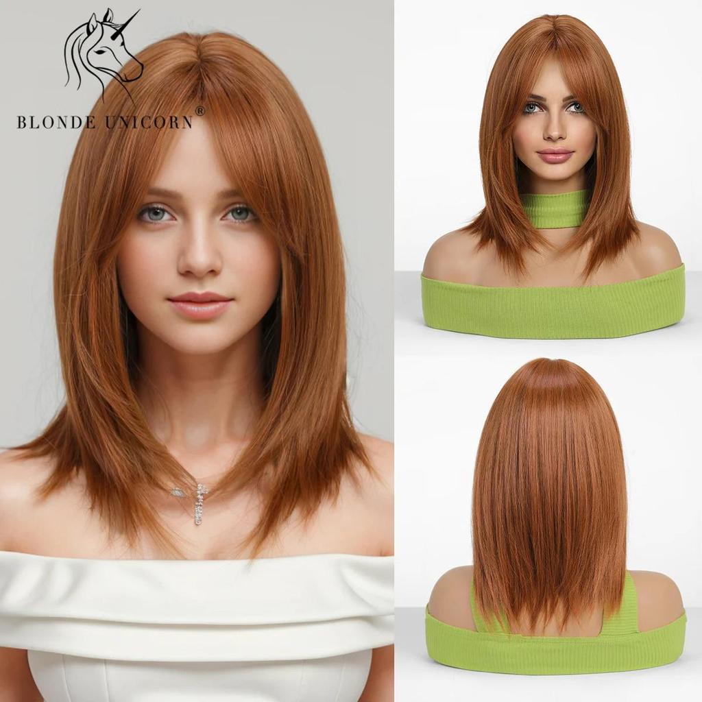BLONDE UNICORN Omber krátká bob paruka přírodní blond paruky pro ženy párty denní použití tepelně odolné vlasy