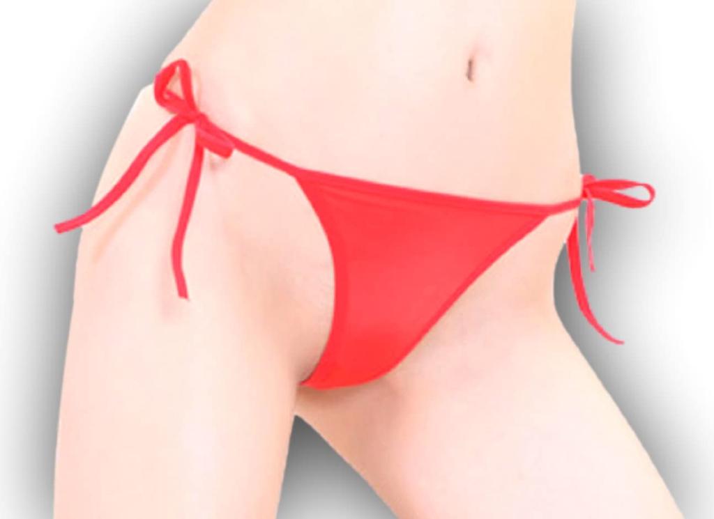 Remote Rotor Pocket Shorts Jumping Pants String Panties Micro Bikini T57R Red F [Cat Select] T-Back
