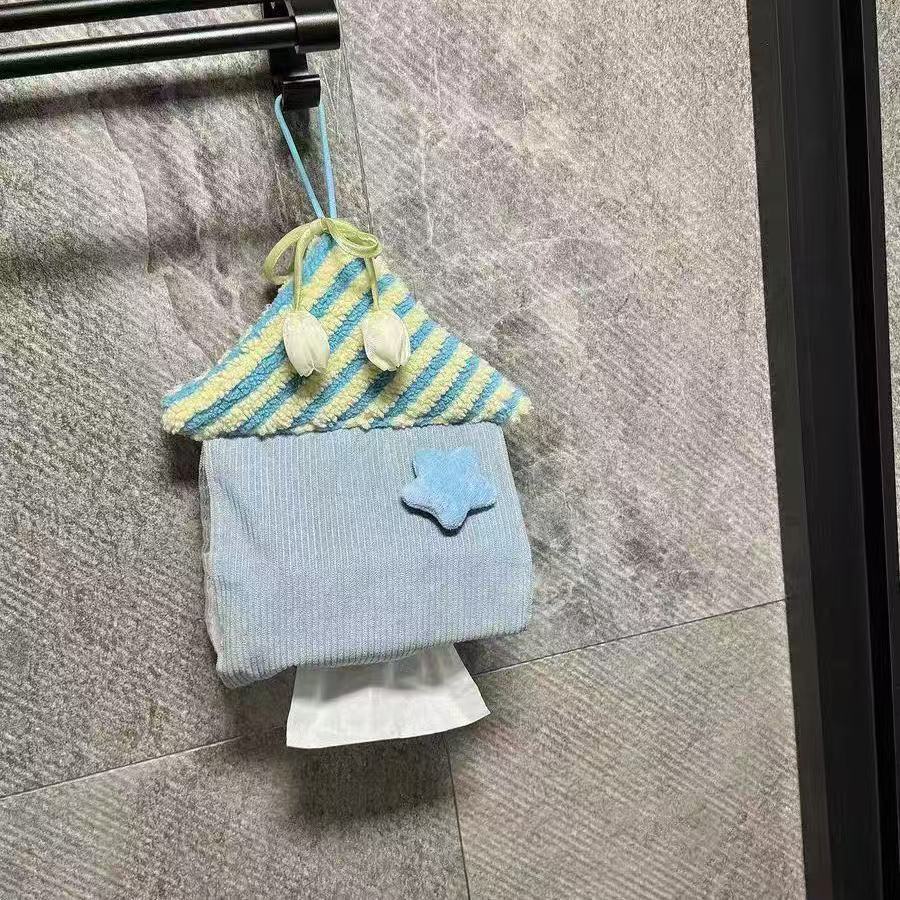 Star House Tissue Organizer With Velvet Material For Home Kitchen And Bathroom Use