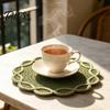 Tapete Resistente a Manchas, Jogo Americano Tecido, Isolamento Térmico, Tapete de Mesa Antiderrapante, Estilo Retrô, Formato de Pétala Delicada, Jogo Americano para Jantar, para Casa, Café, Piquenique