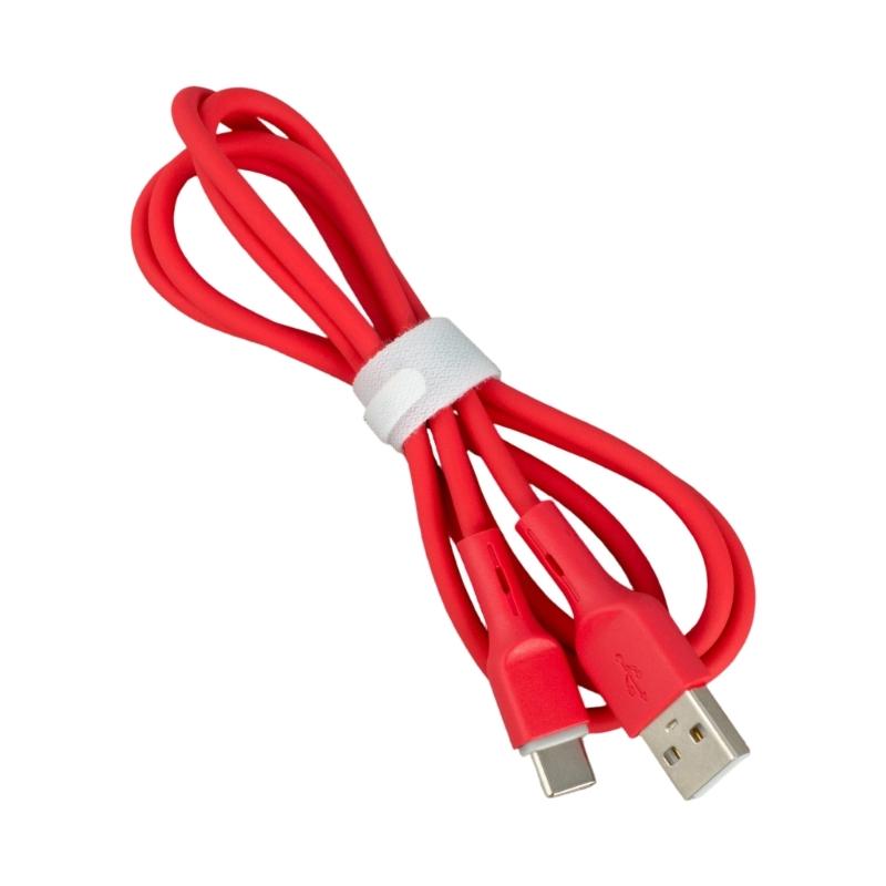 Silicone USB C Charging Cable, USB A to USB C Data Wire Line, 1 Meter Soft Cord for Travel Desk and Bedside Charging