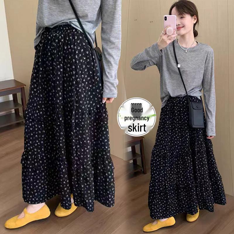 Women s High Waist Floral Maternity A-line Skirt - Summer 2026 Collection Medium