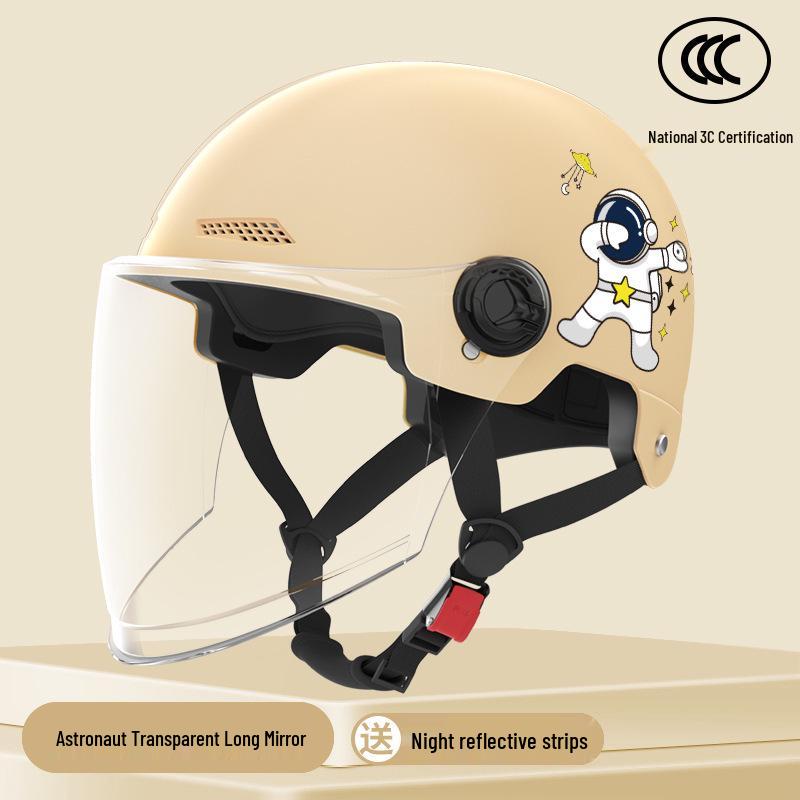 Universal Electric Motorcycle Helmet with Sun Protection - Men s & Women s All-Season Safety Half Helmet