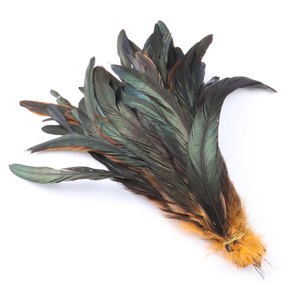 100pcs Blue Carnival Rooster Tail Feathers 25-30cm 30-35cm for Crafts Headdress Party Clothing HeadWear Decor Pheasant Plumas
