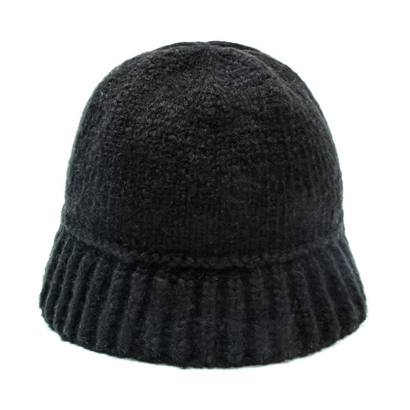 Autumn and Winter Wool Knitted Bucket Hat Handmade Thermal Basin Hat Ear Protection Wool Hat Fashionable Outdoor Versatile Knitted Hat