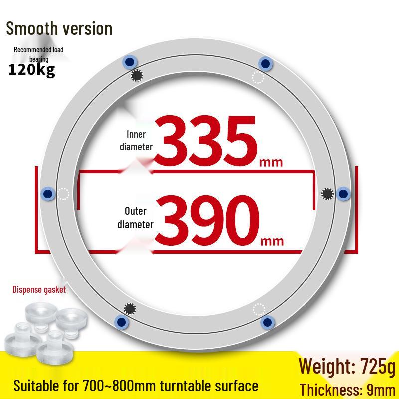 Round Marble Wooden Dining Table with Silent Aluminum Lazy Susan and Rotating Base