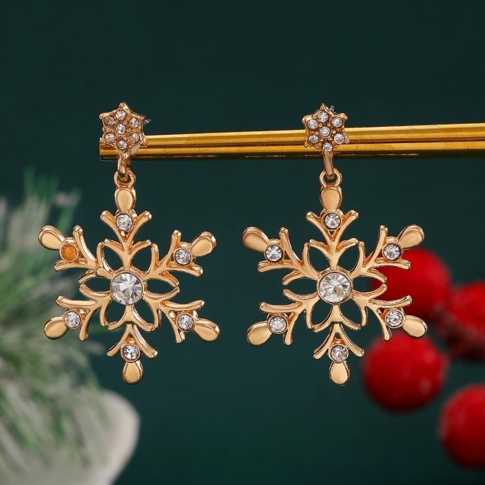 Crystal Zircon Earrings Sparking Pearl Studs New Year Party Christmas Earrings Jewelry Accessories