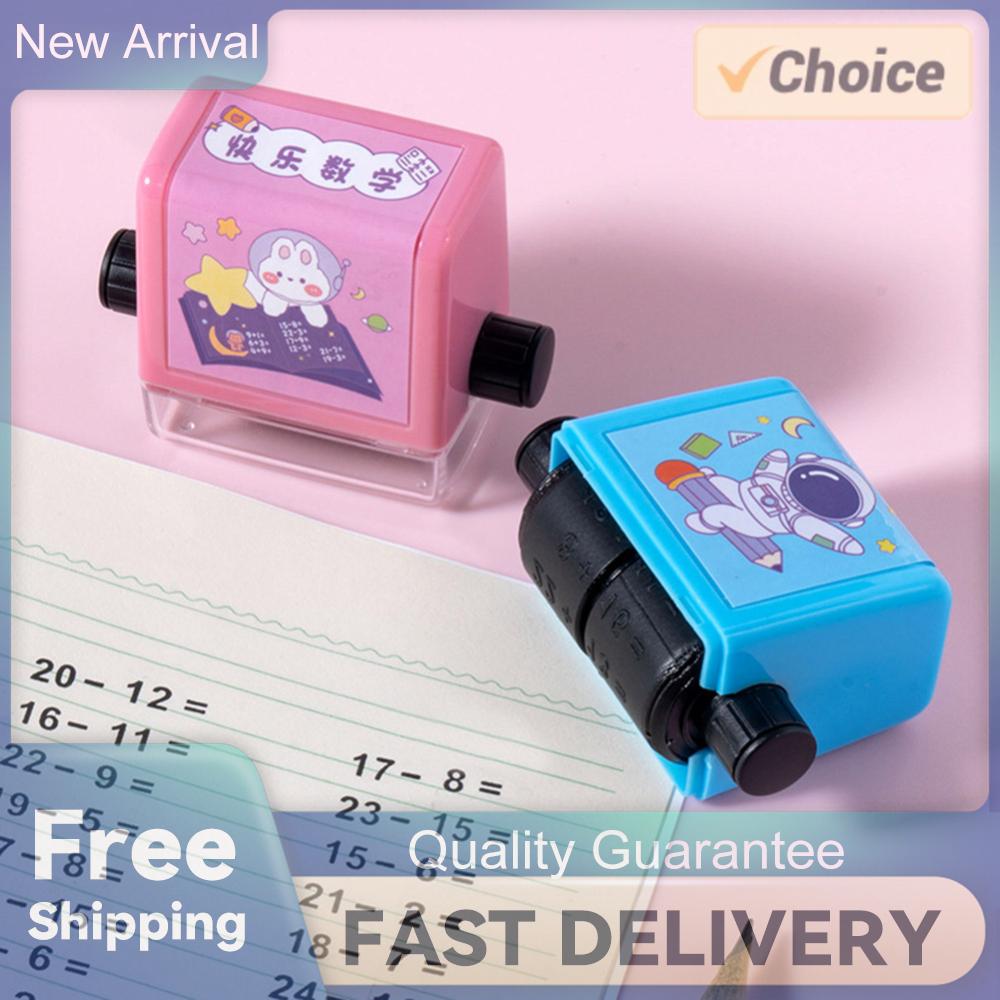 4 шт. Цифровой ролик Арифметический артефакт Пластиковый штамп с тренировочными вопросами В пределах 100 Число Математическое колесо Штамп с чернилами для студента China Mainland