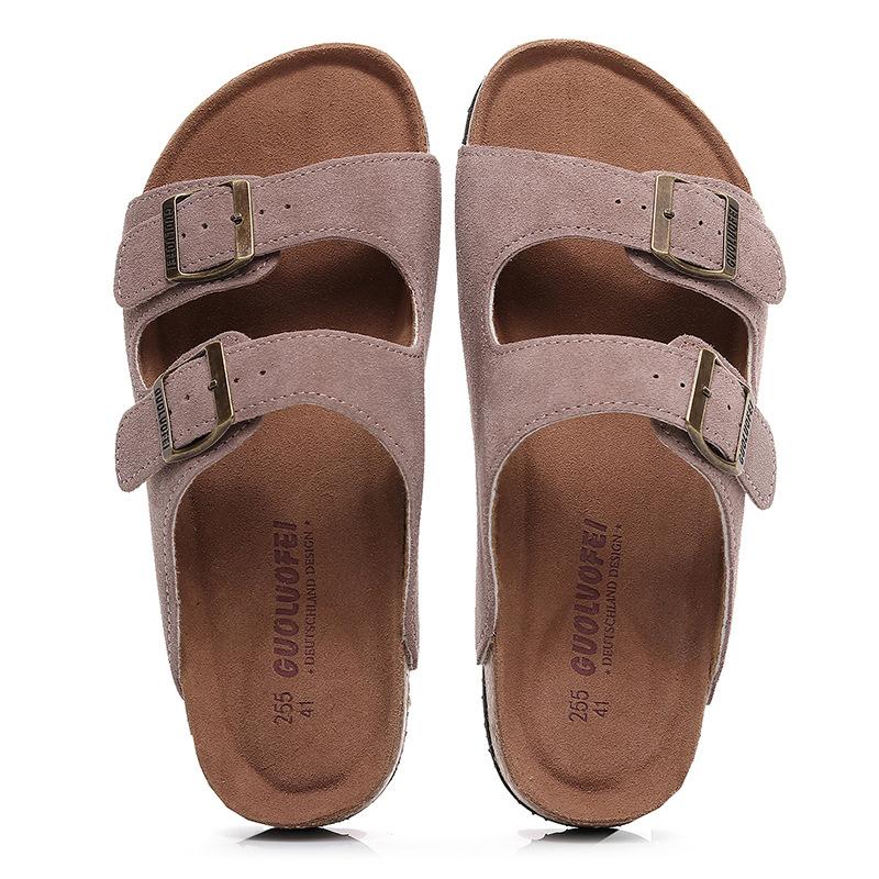 Fashion 2024 Summer Men's Mule Clogs Slippers High Quality Classic Two Buckle Cork Slides Sandals Footwear For Men Women Unisex 35-46