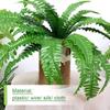 2Pcs Artificial Boston Fern Faux Ferns 20 Leaves for Each Bouquet Fake Fern Bush Plant Lifelike 21 Inch for Office Garden Decor