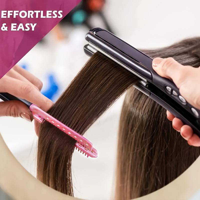 Folding V Type Hair Straightener Brush DIY Hairdress Tool Hairdressing Combs Natural Hair Styling Curling Comb Hair