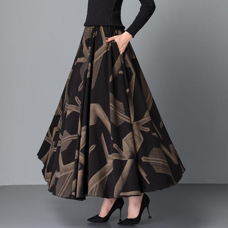 New Summer Skirt A Version High Waist Long Skirt Big Swing Skirt Ladies Fashion