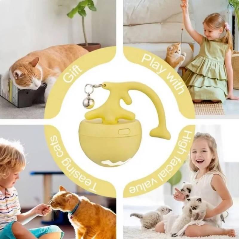 Interactive Led Light Up Fishbone Cat Rolling Ball Toy For Engaging Pet Playtime