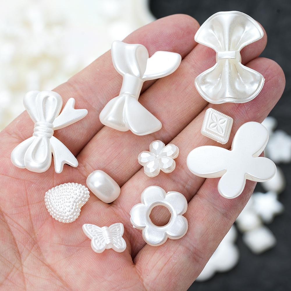 Baroque Rose Imitation Pearl Loose Beads, Cream Glue Accessories Diy Necklace Bracelet Beaded Pendant Accessories