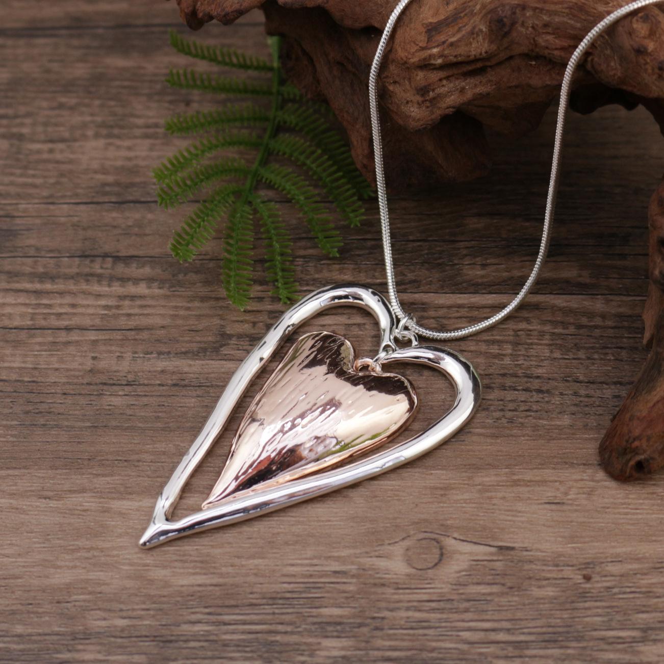 

Ожерелье Пустотелое Розовое Золото Любовь Длинная Подвеска В Форме Сердца Женское Премиальное Длинное Цепочка для Свитера