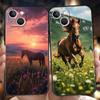 Luxury TPU Soft Phone Case For iPhone 16 11 15 14 Pro MAX 12 13 7 8 Plus X XR XS SE 2022 Black Cover Horse Animal