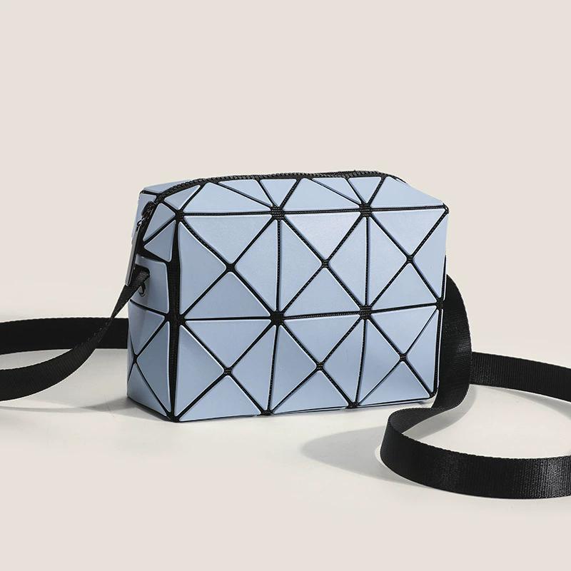 Borsa a tracolla geometrica patchwork da donna, borsa a spalla quadrata alla moda stile street