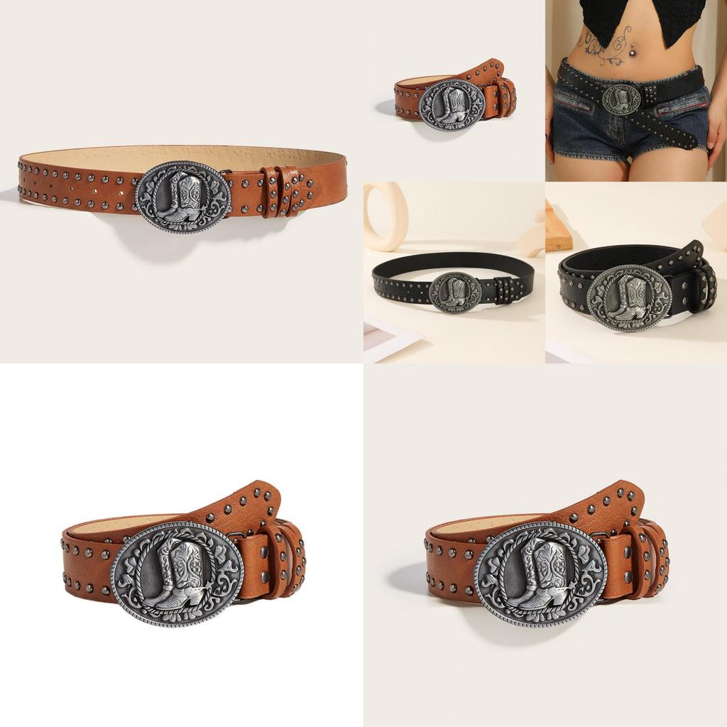 Casual Punk Pu Belt With Metal Snap Closure And Unique Design For Street Fashion