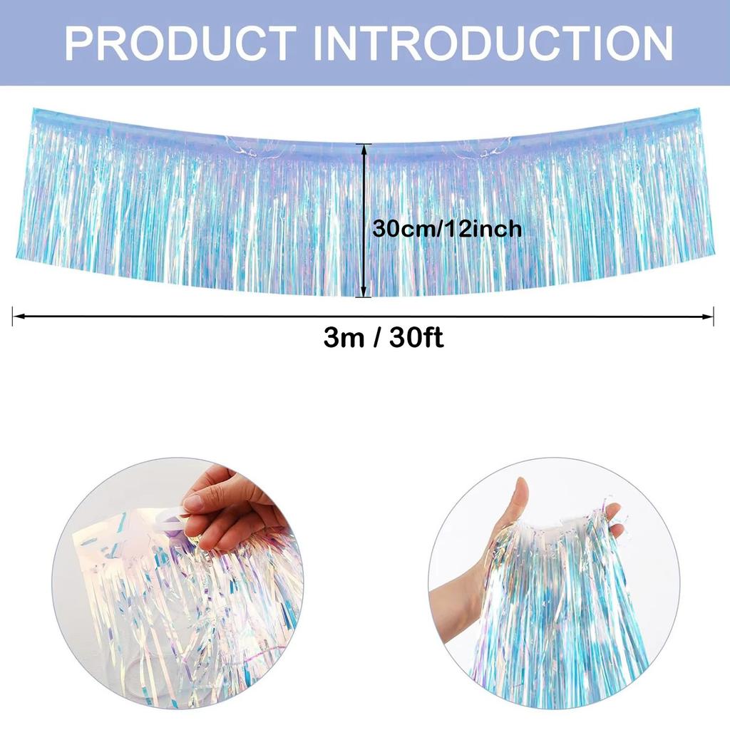 Iridescent Shiny Rainbow Honeycomb Snowflake Xmas Tree Star Fan Curtains For Birthday Party Wedding Christmas Decor