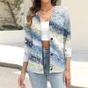 Women's Casual Fashion Floral Print Button 3/4 Sleeve Cardigan Top