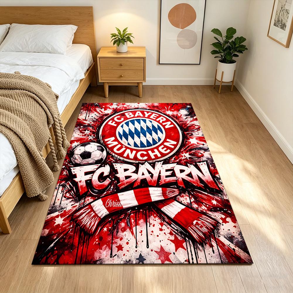 Bayern Munich Football Club Portable Floor Mat Soft Plush Water-resistant & Washable Kitchen & Bathroom Use Cute Cartoon Pattern Holiday Home Gift