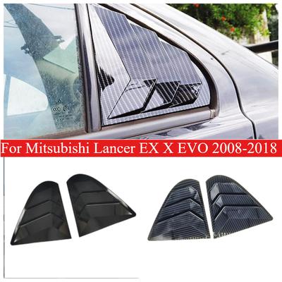 For Mitsubishi Lancer EX X EVO 2008-2018 Car Rear Louver Window Side Shutter Cover Trim Sticker Vent Scoop ABS Carbon Looking