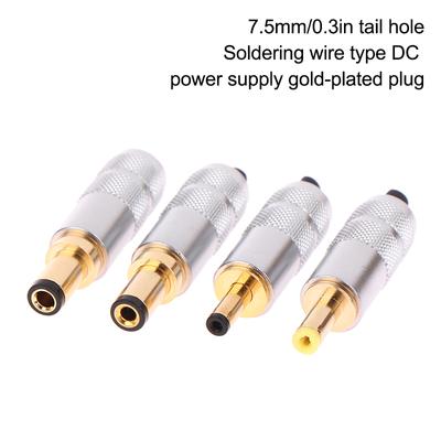 1Pcs Copper Plated Gold 5.5 X 2.5 / 5.5 X 2.1 / 4.0X1.7 / 3.5 X 1.3 Dc Power Plug Jack Male Connector For Linear Power Output