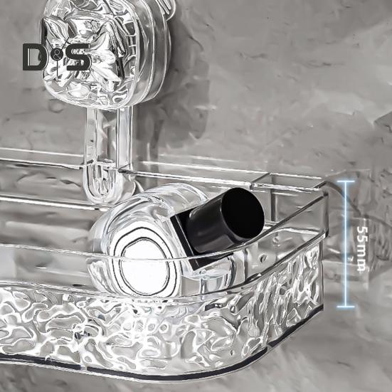 1/2Pcs Corner Shower Caddy Bathroom Storage Rack with Suction Cup Strong Load-bearing Easy To Install Shower Shelf Storage Organizer