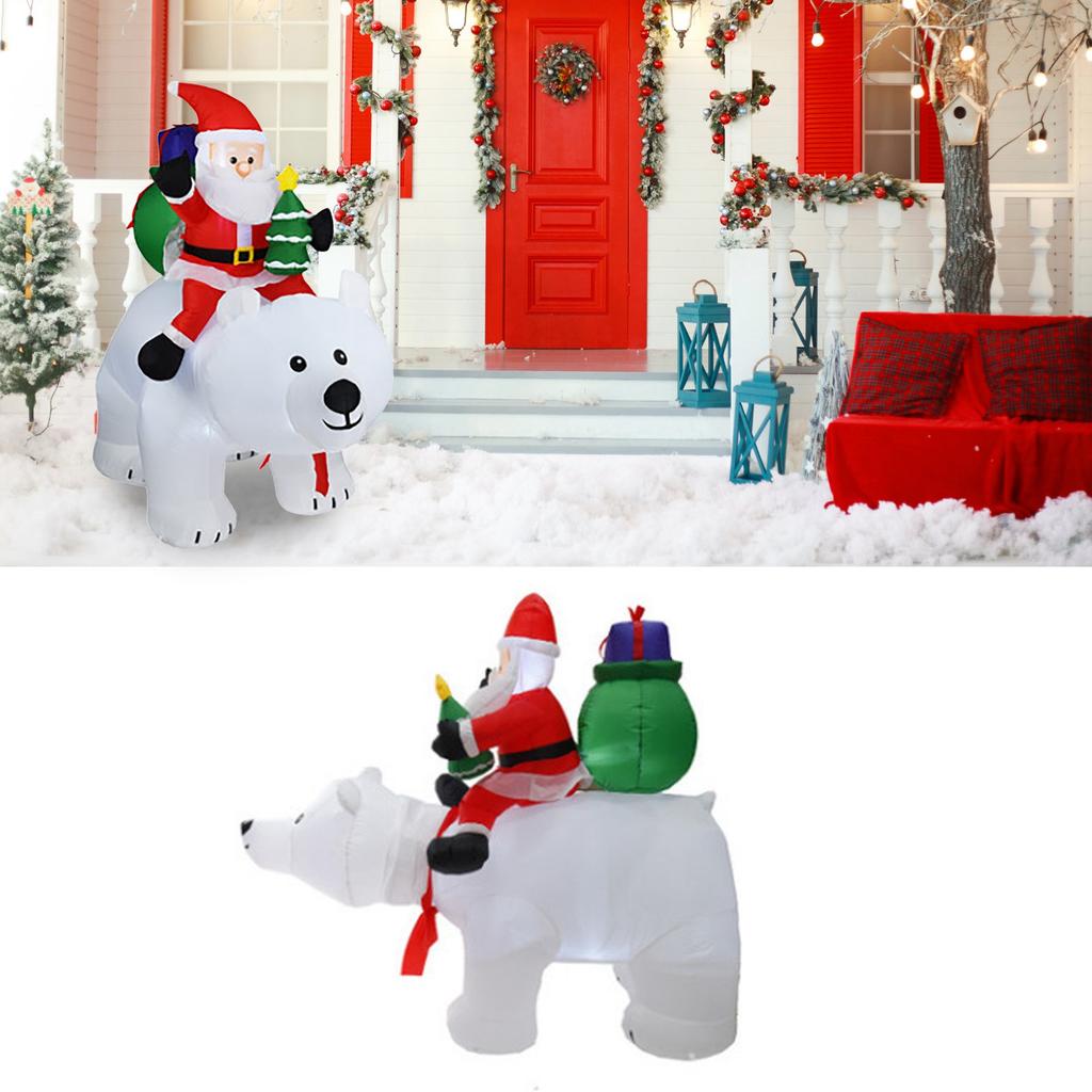 Christmas Inflatable Polar Bear 6.8FT Waterproof Christmas Blow Up Yard Decoration with LED Lights