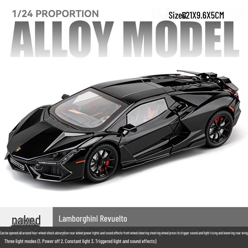 

Lamborghini Aventador 1:24 Alloy Sedan Model with Sound, Light, and Four-Wheel Suspension Pull-Back Feature.
