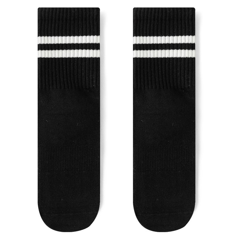 

Professional Yoga Socks Children s Non Slip Pilates Spring & Fall Sports Pure Cotton No Pilling Indoor Fitness Dance Tube Socks [1 pair Y04] Black 1 pair
