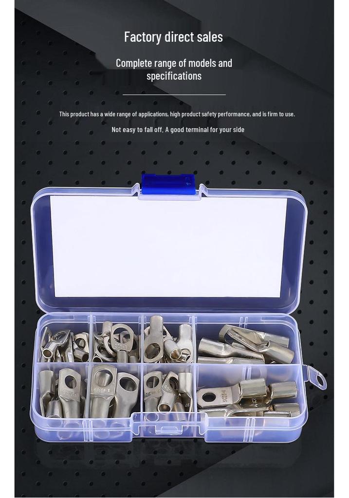 60-Piece Silver Copper Wire Crimp Terminal Set - SC Series