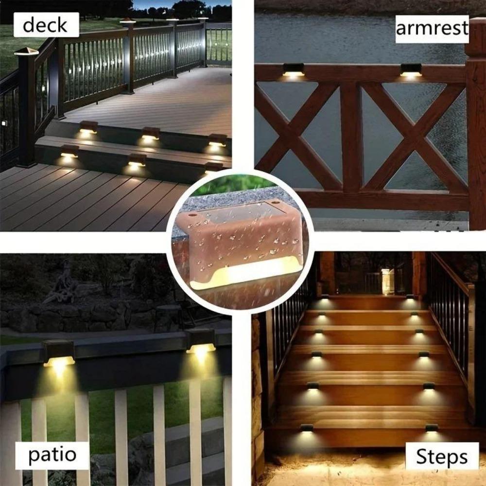 Outdoor Waterproofing LED Solar Powered Lantern Waterproof Stair Light Lamp Passage Courtyard Guardrail Step Solar Night Light for Out Outdoor Garden