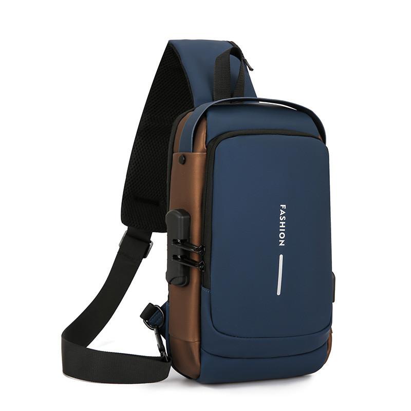 Herren Retro Motorrad Schultertasche Mit Reflektierendem Schloss Und Atmungsaktivem Nylon Für Freizeitreisen